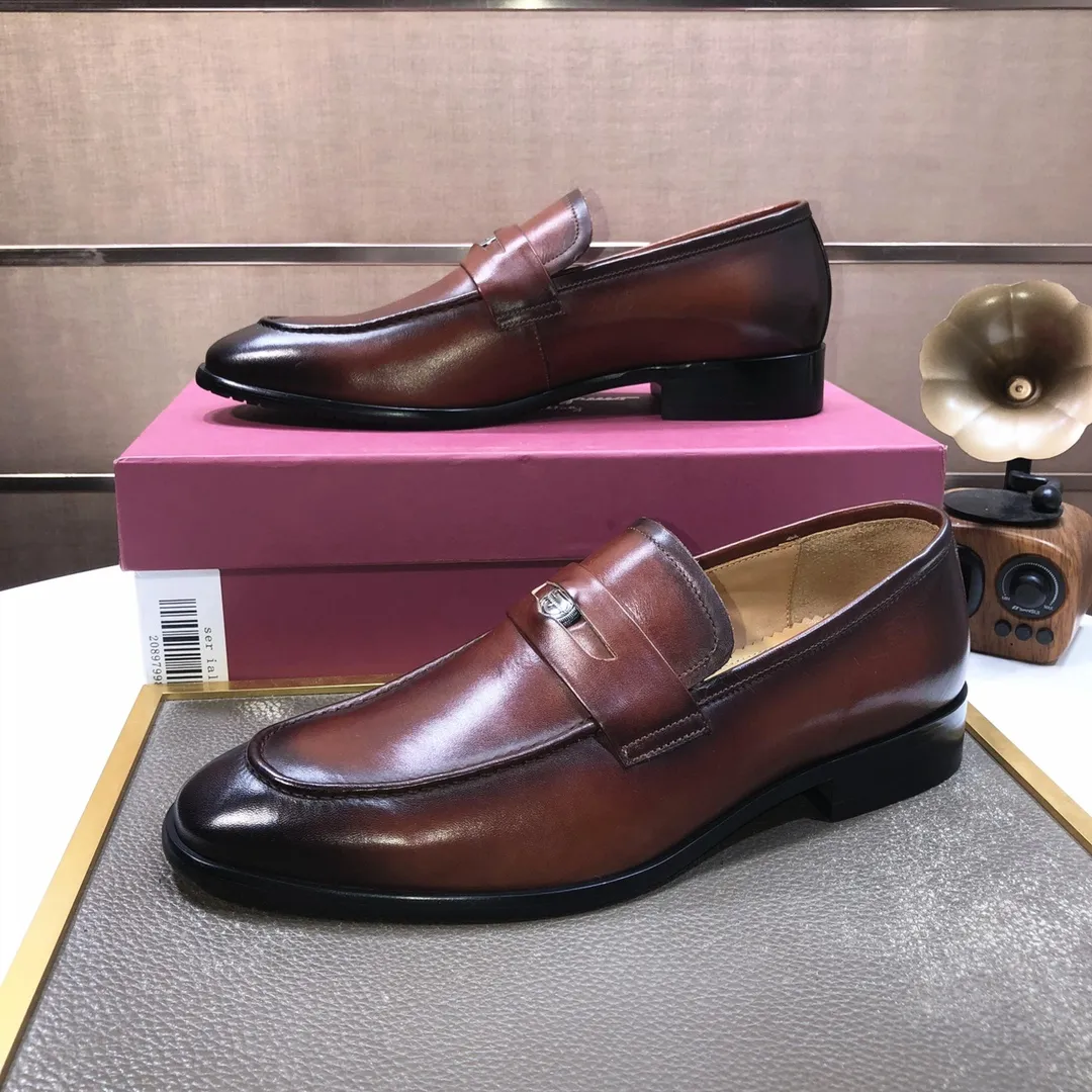 Men's shoes 💰500💰 [Ferragamo/Ferragamo] The latest model in the counter. Original imported high-quality cowhide with open sides + imported 🐂 water-dyed cowhide lining + original luxury metal buckle + original combination outsole. Comparison without pressure 38--45 (45 is custom-made and cannot be returned or exchanged)